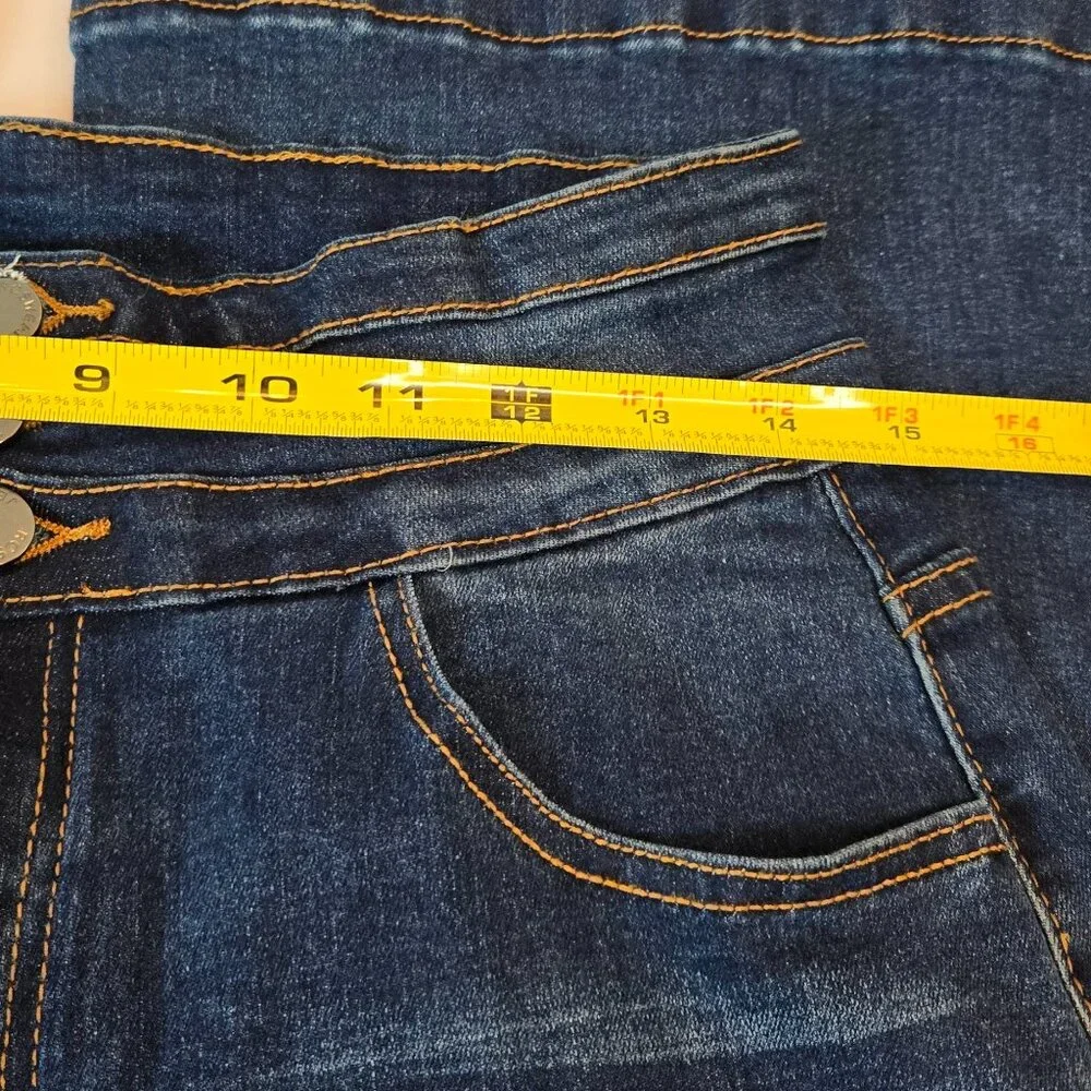 ROSWEAR Women's Wide Leg Jeans Casual High Waisted Stretch Sz: M Blue